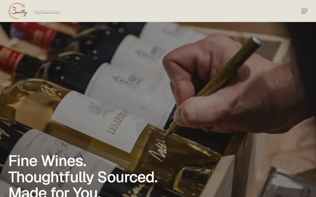 3nity Wines corporate website designed by LunaScale