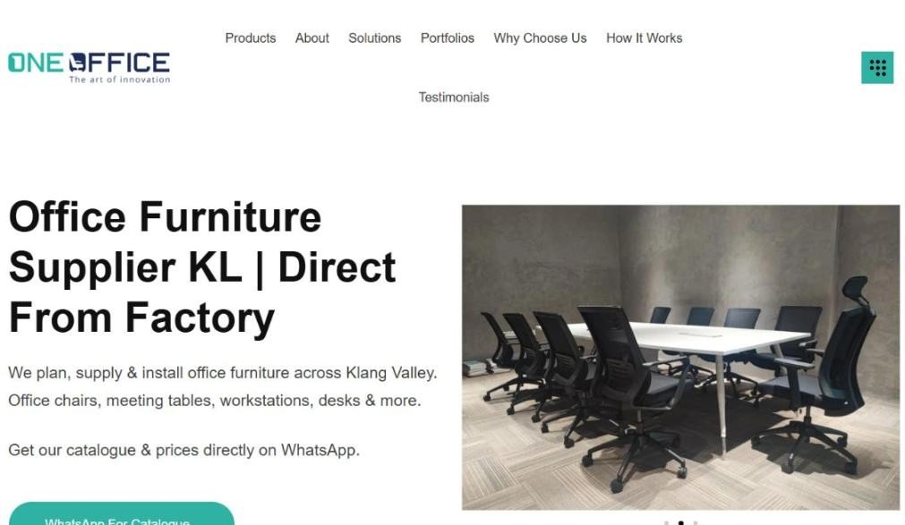 One Office get-quote landing page designed by LunaScale